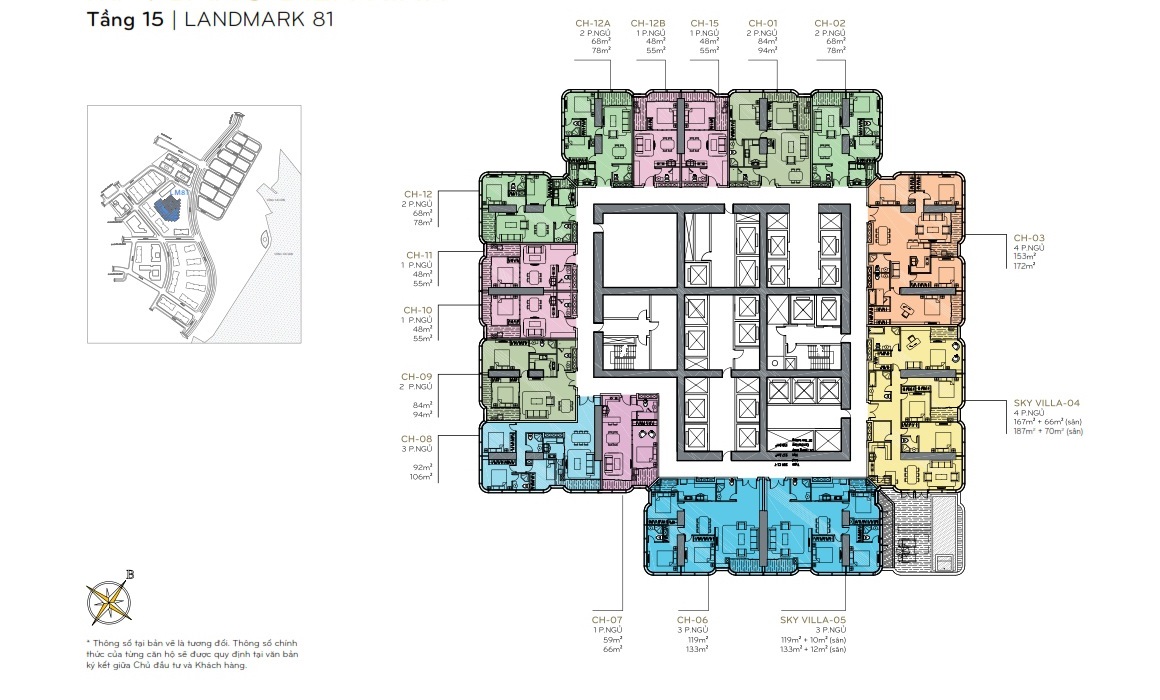 Layout Mặt Bằng Tầng 15 Landmark 81