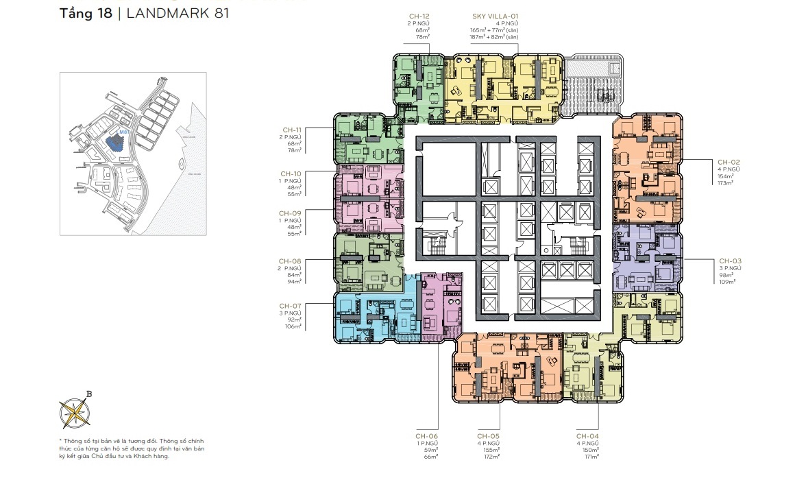 Layout Mặt Bằng Tầng 18 Landmark 81