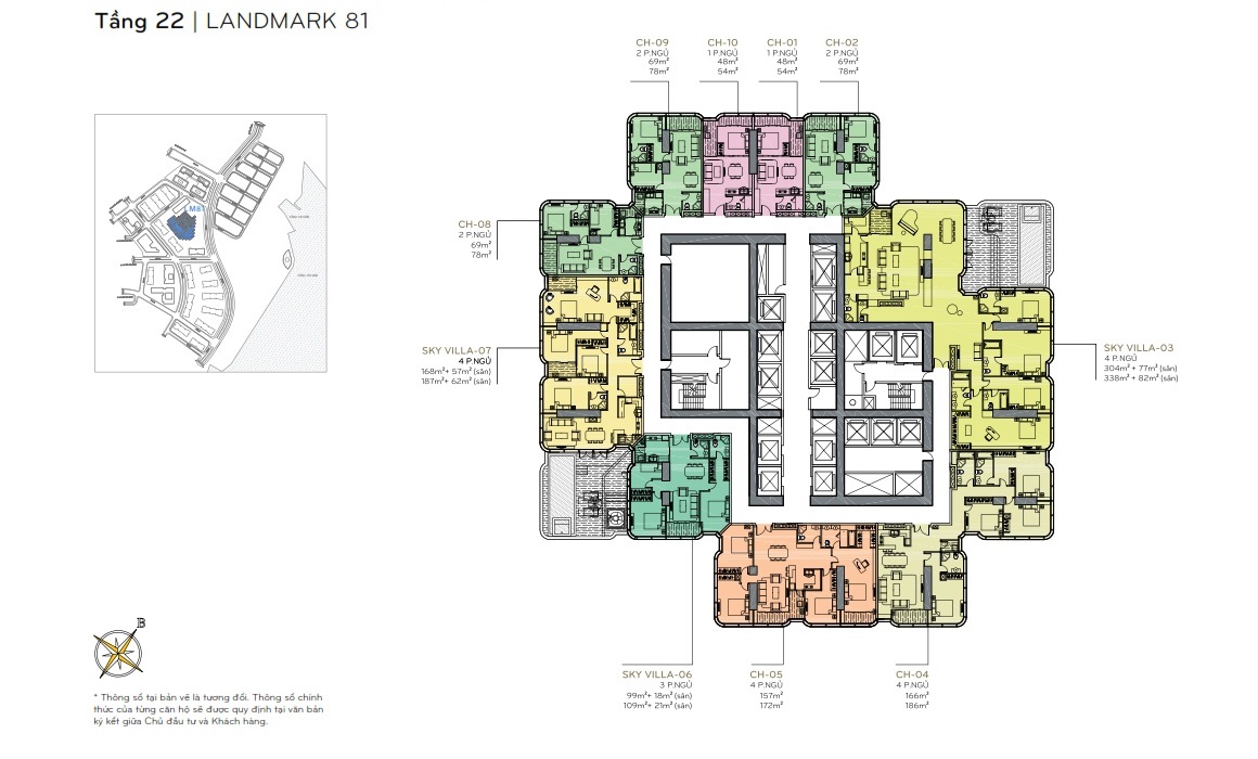Layout Mặt Bằng Tầng 22 Landmark 81