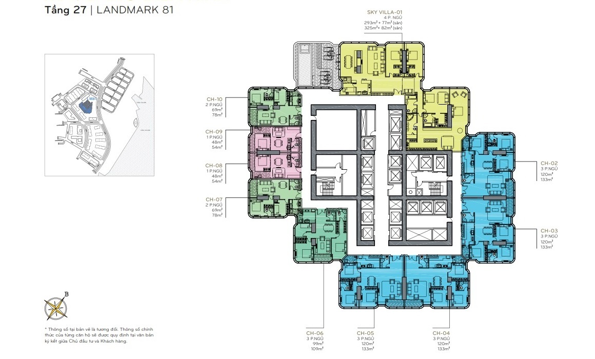 Layout Mặt Bằng Tầng 27 Landmark 81