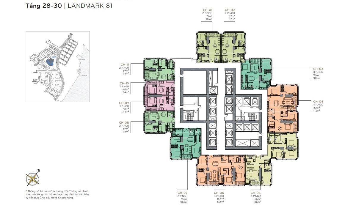 Layout Mặt Bằng Tầng 28-30 Landmark 81