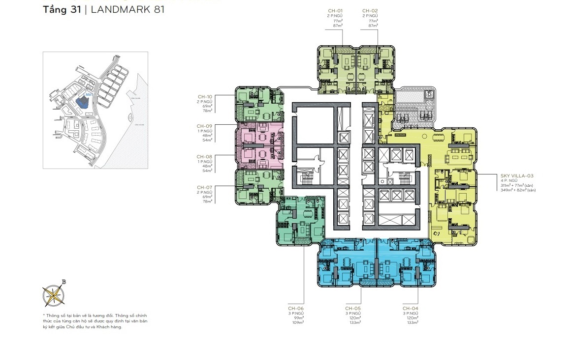 Layout Mặt Bằng Tầng 31 Landmark 81