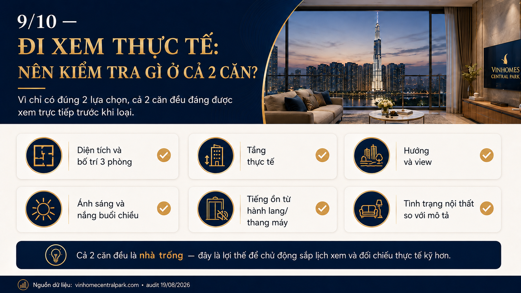 Xem thực tế 2 căn 3 phòng ngủ Landmark 81 nên kiểm tra gì